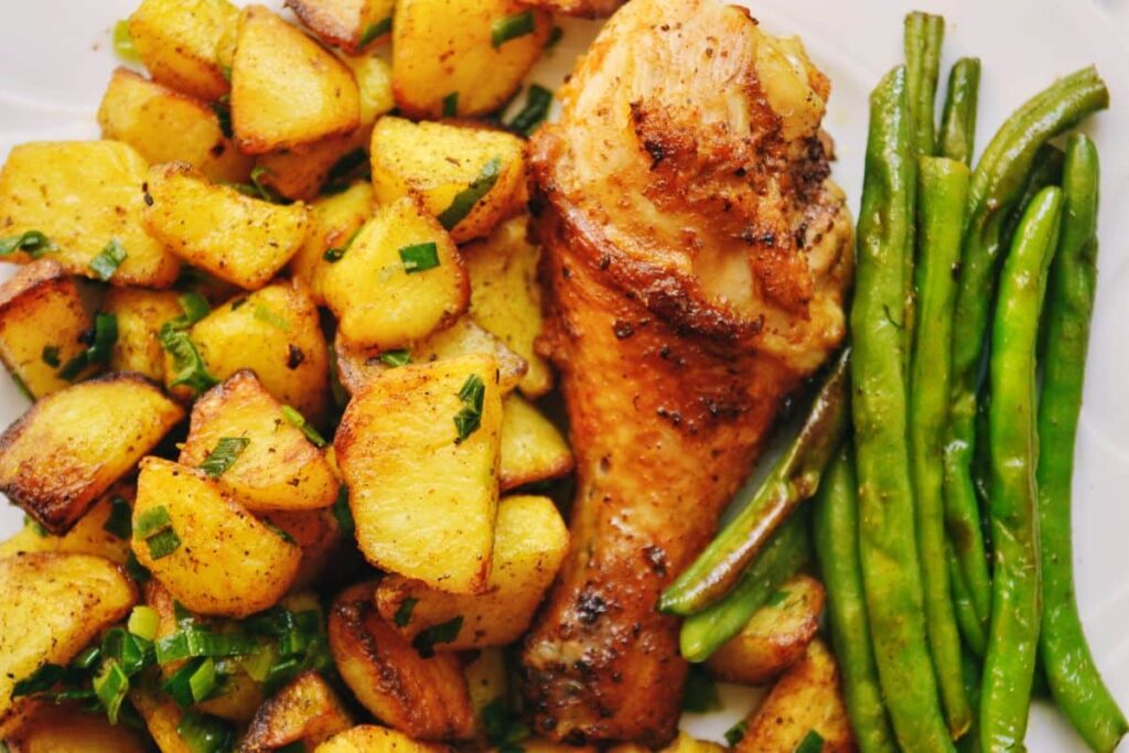 A Quick and Easy Green Beans, Potato and Chicken Recipe Mama Say What?!