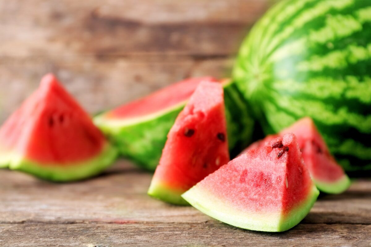 cutting a watermelon