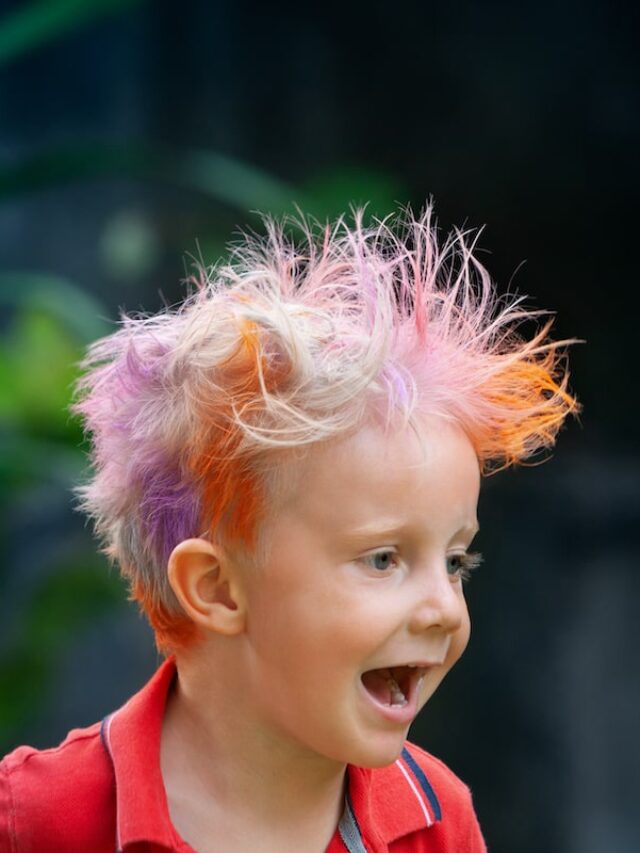 Funny,Portrait,Of,Boy,With,Messy,Hairstyle.,Crazy,Hipster,Kid.